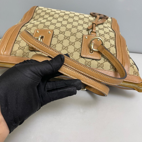 Gucci Shopping Tote GG Supreme Monogram Beige Brown