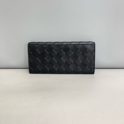 Bottega Veneta Continental Wallet Lambskin Intrecciato Nappa Black