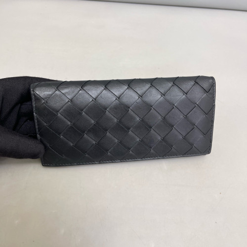 Bottega Veneta Continental Wallet Lambskin Intrecciato Nappa Black