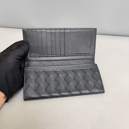Bottega Veneta Continental Wallet Lambskin Intrecciato Nappa Black