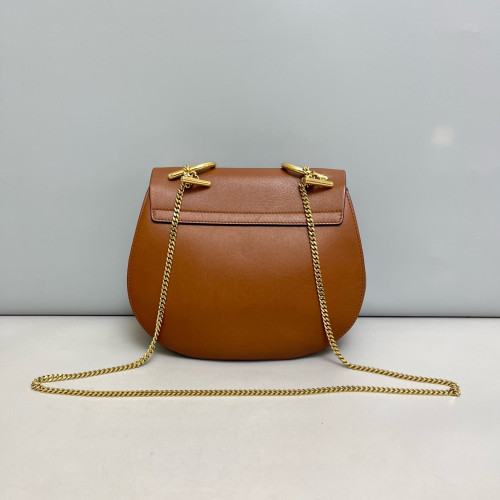 Chloe Medium Drew Shoulder Bag Suede Calfskin Tan Brown