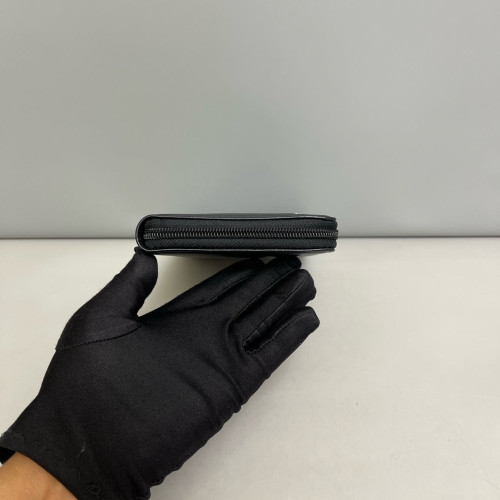Chanel Camellia Zip Around Wallet Calfskin Black