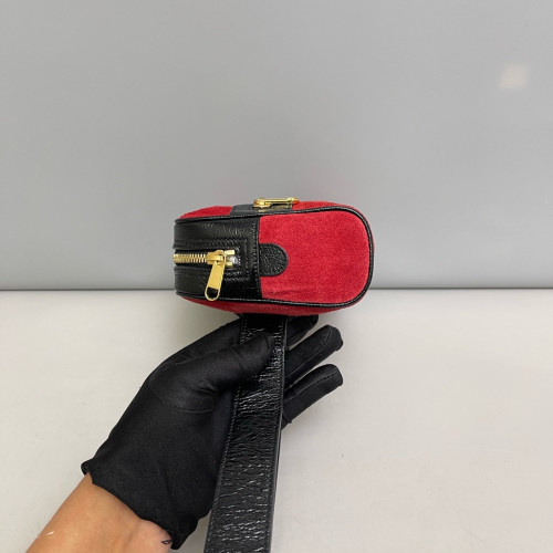 Gucci Small Ophidia Belt Bag Suede Red Black