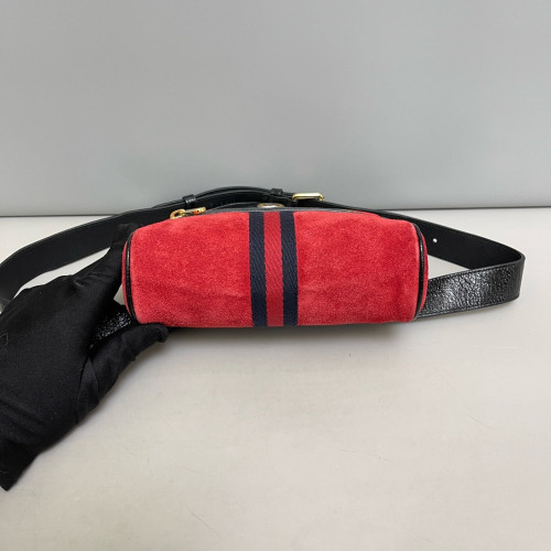 Gucci Small Ophidia Belt Bag Suede Red Black