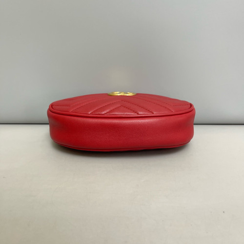 Gucci Matelasse GG Marmont Belt Bag Calfskin Red