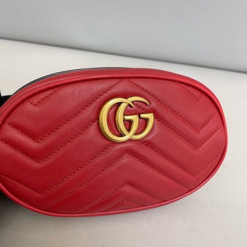 Gucci Matelasse GG Marmont Belt Bag Calfskin Red
