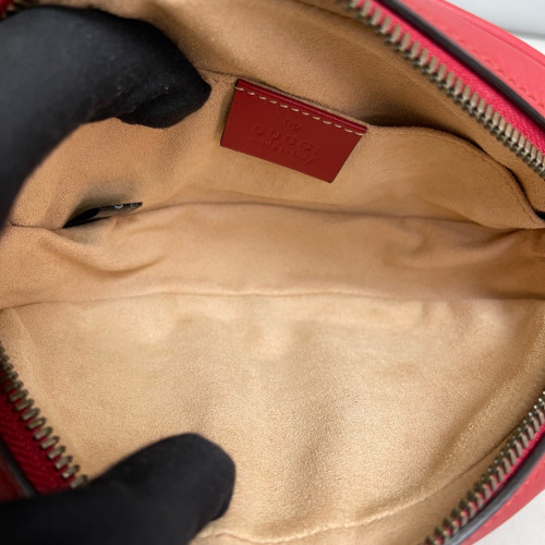 Gucci Matelasse GG Marmont Belt Bag Calfskin Red