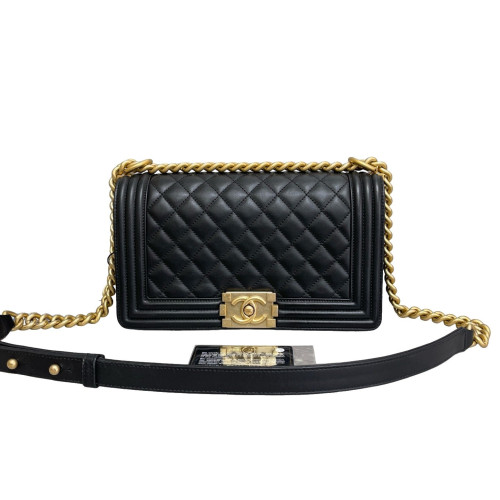 Chanel Quilted Medium Boy Flap Calfskin Black