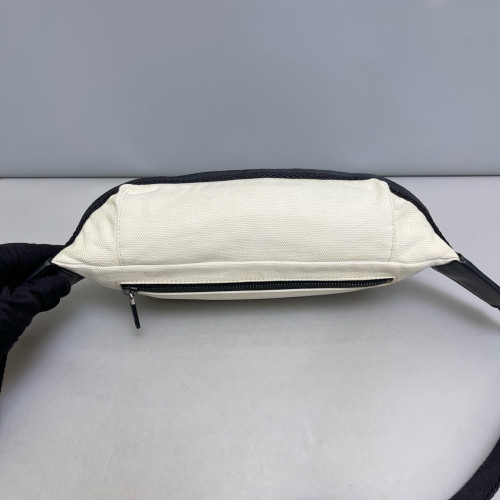 Burberry Bumbag Canvas Calfskin Black White