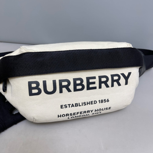 Burberry Bumbag Canvas Calfskin Black White