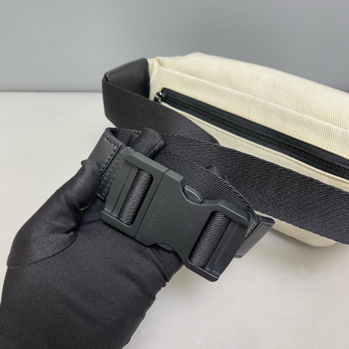 Burberry Bumbag Canvas Calfskin Black White