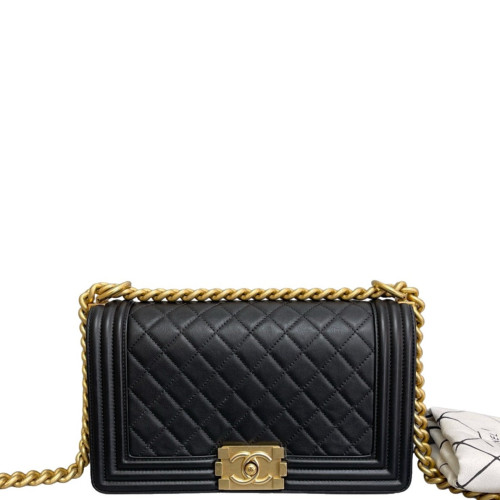 Chanel Quilted Medium Boy Flap Calfskin Black