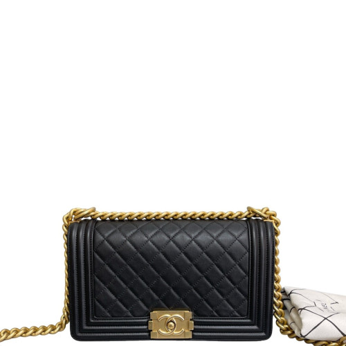 Chanel Quilted Medium Boy Flap Calfskin Black