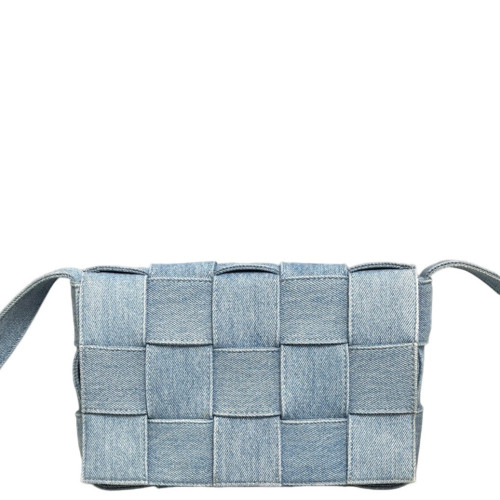 Bottega Veneta Classic Cassette Crossbody Bag Denim Blue
