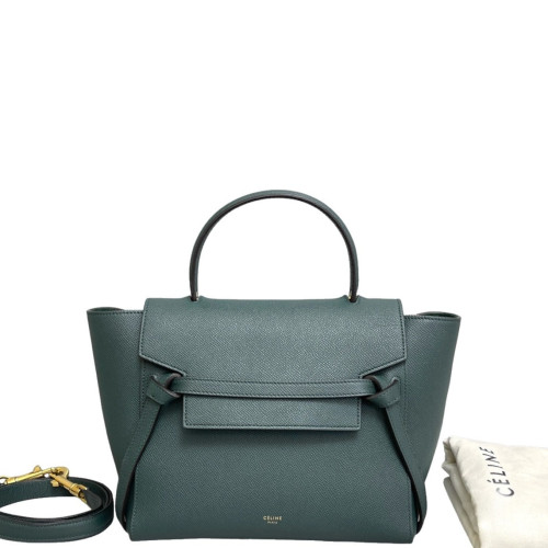 Celine Micro Belt Bag Grained Calfskin Dark Green