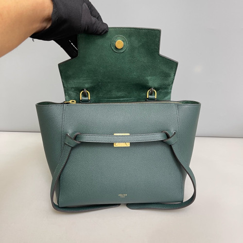 Celine Micro Belt Bag Grained Calfskin Dark Green