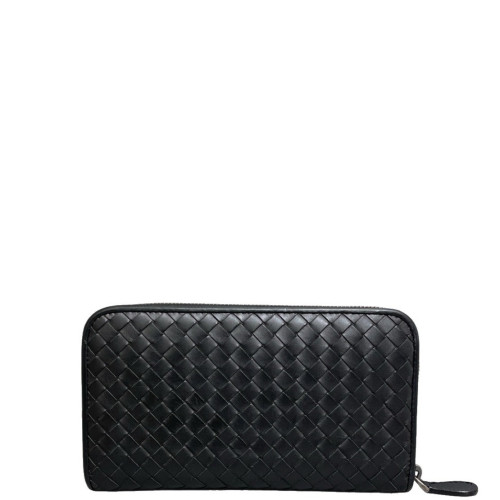 Bottega Veneta Intrecciato Zip Around Wallet Calfskin Intrecciato Black Bottega Veneta Intrecciato Zip Around Wallet Calfskin Intrecciato Black