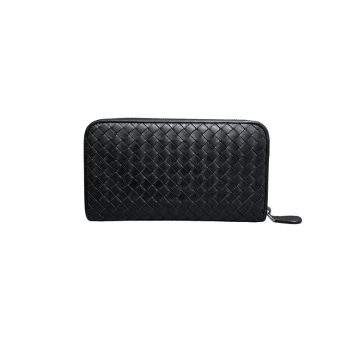 Bottega Veneta Intrecciato Zip Around Wallet Calfskin Intrecciato Black Bottega Veneta Intrecciato Zip Around Wallet Calfskin Intrecciato Black