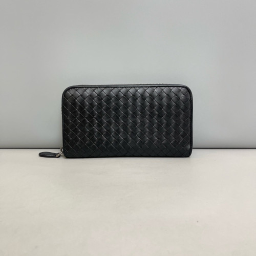 Bottega Veneta Intrecciato Zip Around Wallet Calfskin Intrecciato Black Bottega Veneta Intrecciato Zip Around Wallet Calfskin Intrecciato Black