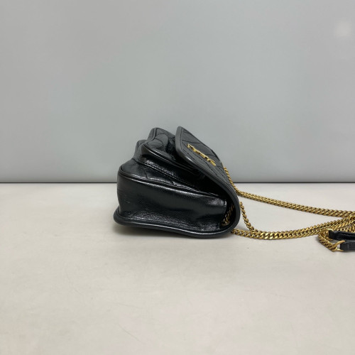 Yves Saint Laurent Baby Niki Chain Crumpled Calfskin Black Yves Saint Laurent Baby Niki Chain Crumpled Calfskin Black