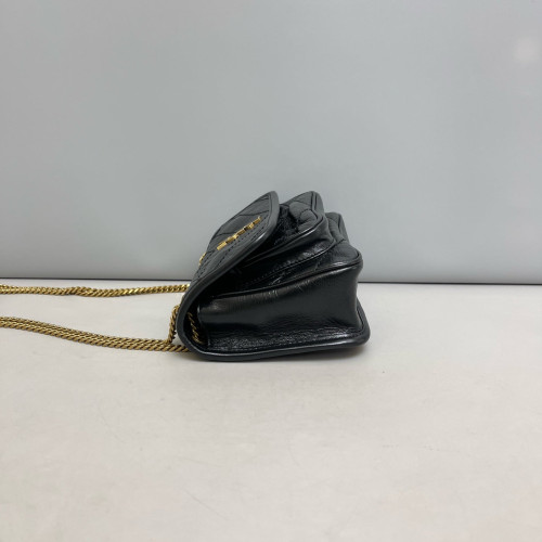 Yves Saint Laurent Baby Niki Chain Crumpled Calfskin Black Yves Saint Laurent Baby Niki Chain Crumpled Calfskin Black