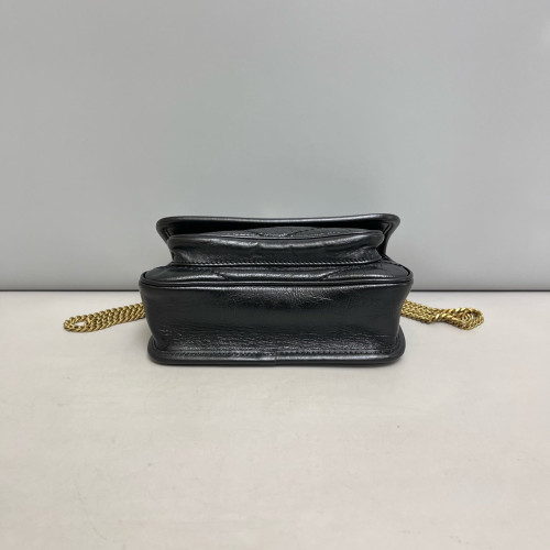 Yves Saint Laurent Baby Niki Chain Crumpled Calfskin Black Yves Saint Laurent Baby Niki Chain Crumpled Calfskin Black
