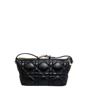 Dior Cannage Stitch Diortravel Nomad Pouch Calfskin Black