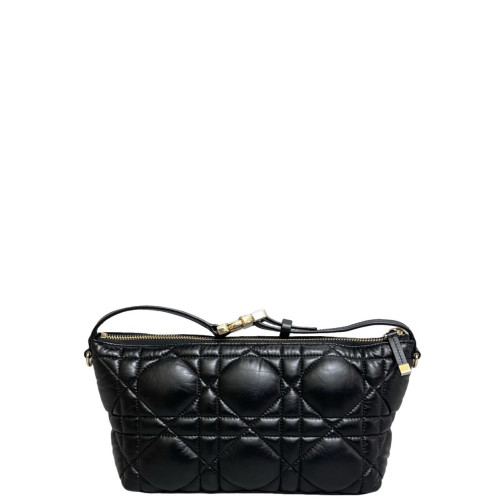 Dior Cannage Stitch Diortravel Nomad Pouch Calfskin Black