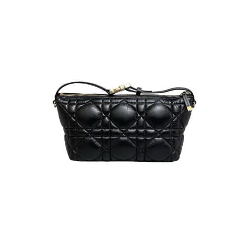 Dior Cannage Stitch Diortravel Nomad Pouch Calfskin Black