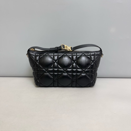 Dior Cannage Stitch Diortravel Nomad Pouch Calfskin Black