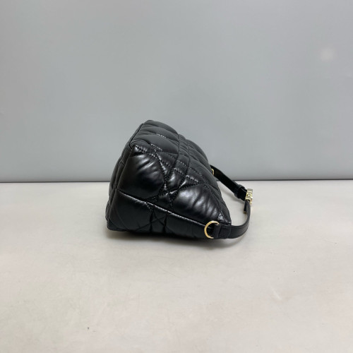Dior Cannage Stitch Diortravel Nomad Pouch Calfskin Black