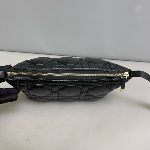 Dior Cannage Stitch Diortravel Nomad Pouch Calfskin Black
