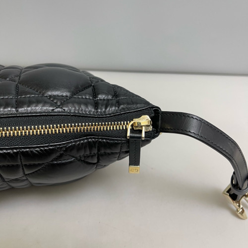 Dior Cannage Stitch Diortravel Nomad Pouch Calfskin Black