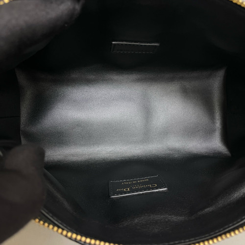Dior Cannage Stitch Diortravel Nomad Pouch Calfskin Black
