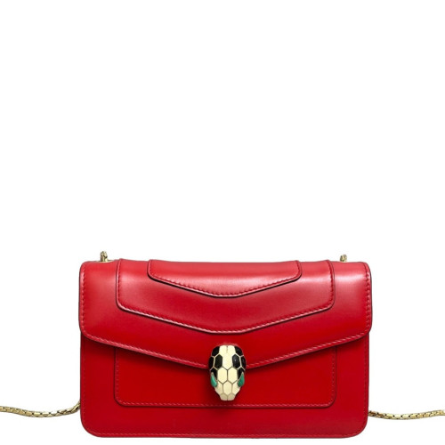 Bvlgari Medium Serpenti Forever Shoulder Bag Calfskin Red