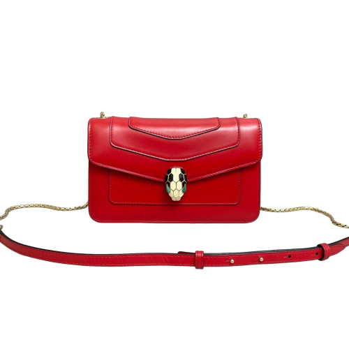 Bvlgari Medium Serpenti Forever Shoulder Bag Calfskin Red