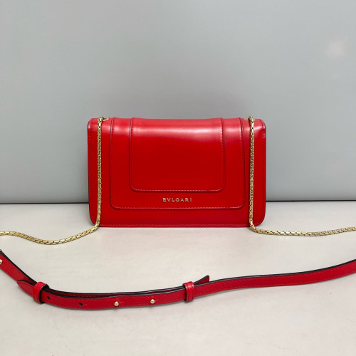 Bvlgari Medium Serpenti Forever Shoulder Bag Calfskin Red