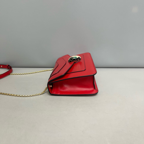Bvlgari Medium Serpenti Forever Shoulder Bag Calfskin Red