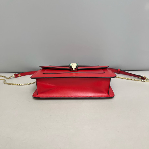 Bvlgari Medium Serpenti Forever Shoulder Bag Calfskin Red
