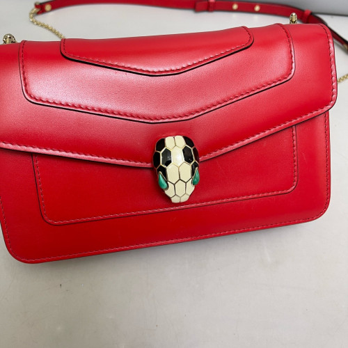 Bvlgari Medium Serpenti Forever Shoulder Bag Calfskin Red