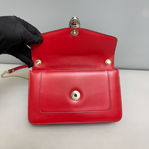 Bvlgari Medium Serpenti Forever Shoulder Bag Calfskin Red
