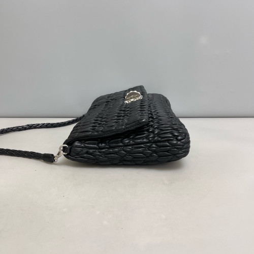 Miu Miu Matelasse Crystal Flap Clutch Lambskin Black