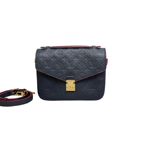 Louis Vuitton Pochette Metis Monogram Empreinte Navy Blue Red