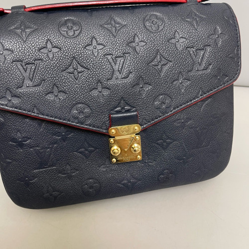 Louis Vuitton Pochette Metis Monogram Empreinte Navy Blue Red