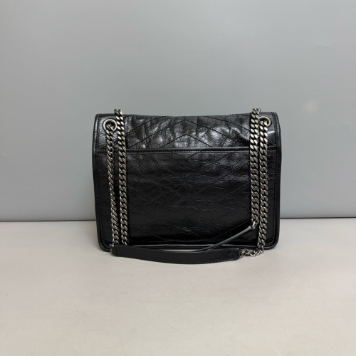 Yves Saint Laurent Medium Niki Messenger Pull Up Leather Black