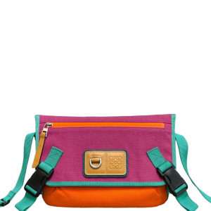 Loewe Crossbody Bag Canvas Calfskin Purple Orange Blue
