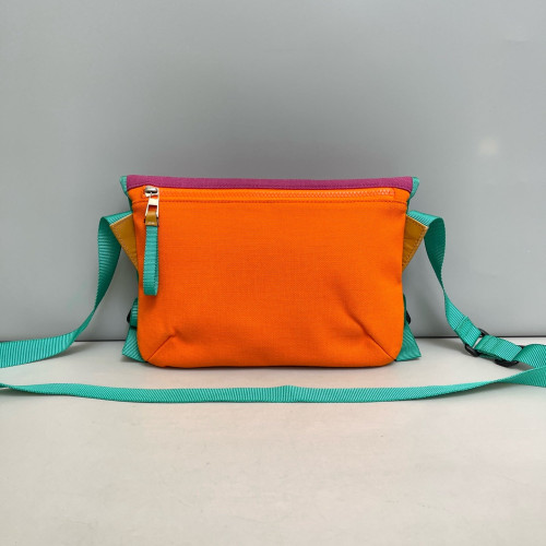 Loewe Crossbody Bag Canvas Calfskin Purple Orange Blue