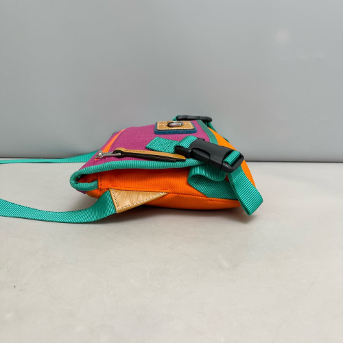 Loewe Crossbody Bag Canvas Calfskin Purple Orange Blue