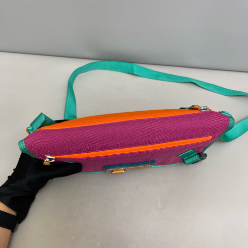 Loewe Crossbody Bag Canvas Calfskin Purple Orange Blue