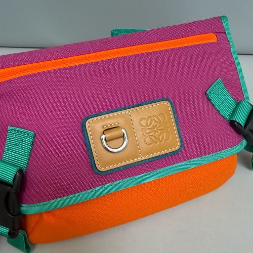 Loewe Crossbody Bag Canvas Calfskin Purple Orange Blue